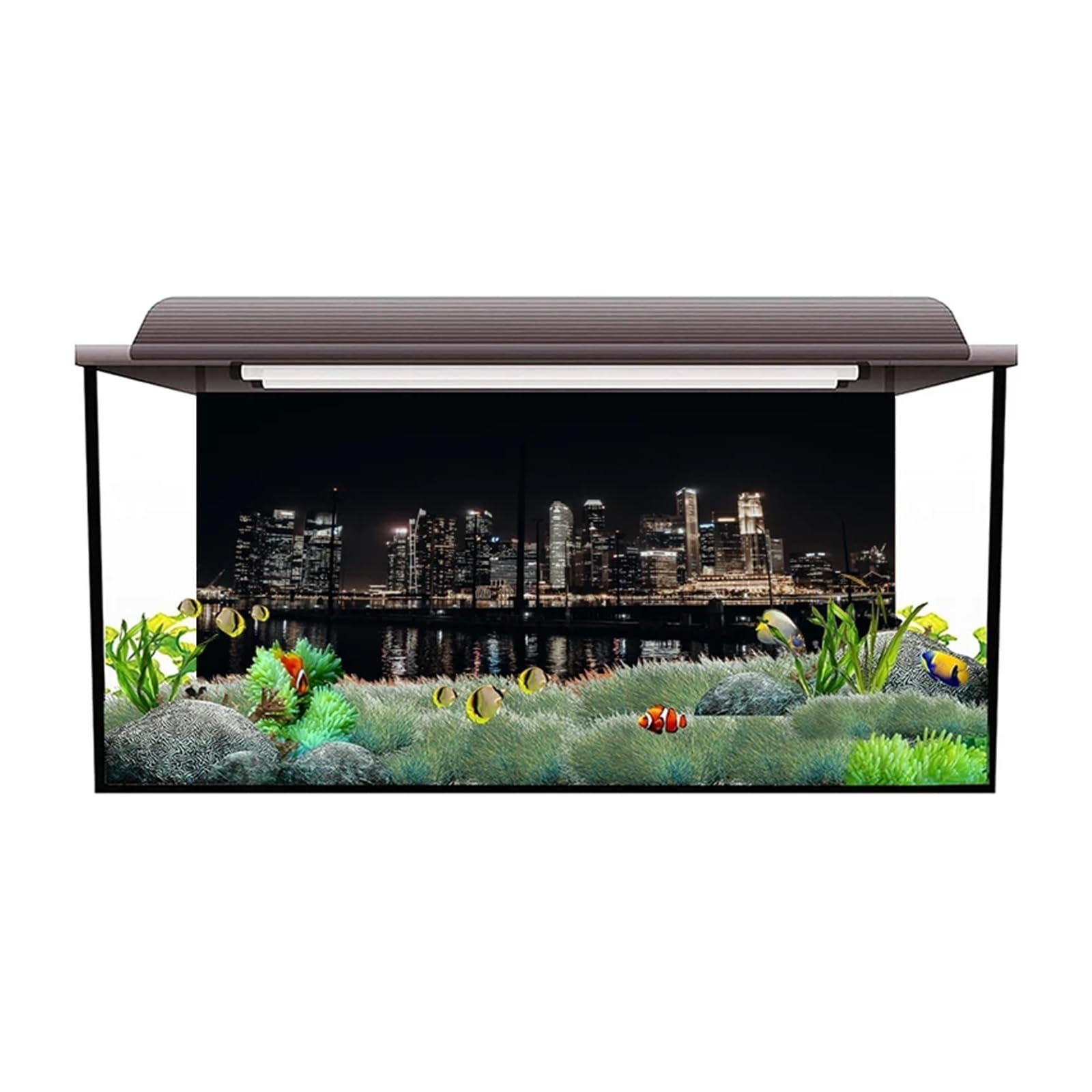 Fond d'aquarium Autocollant adhésif en PVC for Fond d'aquarium, Monde sous-Marin(Color2,50x100cm)