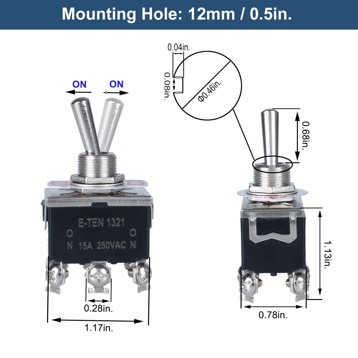 Snapklik.com : DMWD 2pcs Latching Heavy Duty Rocker Toggle Switch 20A ...