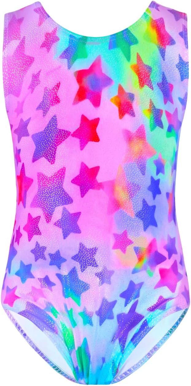 Toddler Girls Cute Gymnastics Skirted Leotards One-Piece Unicorn Floral Sparkly Dance Ballet Tutu Dress for Kids 2-9T