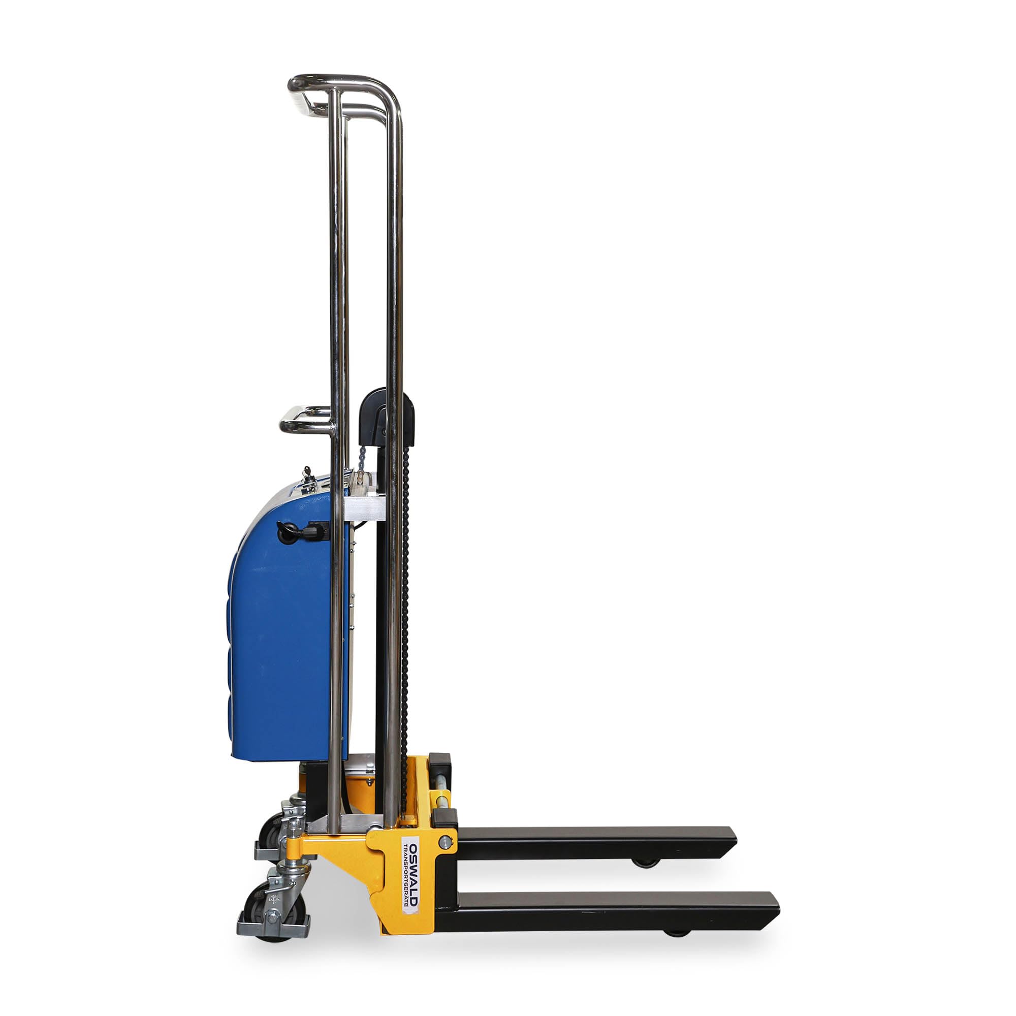 Mini-Stapler semi-elektrisch 400 kg - 1,5 m Hubhöhe - 650 mm Gabellänge - Hubwagen