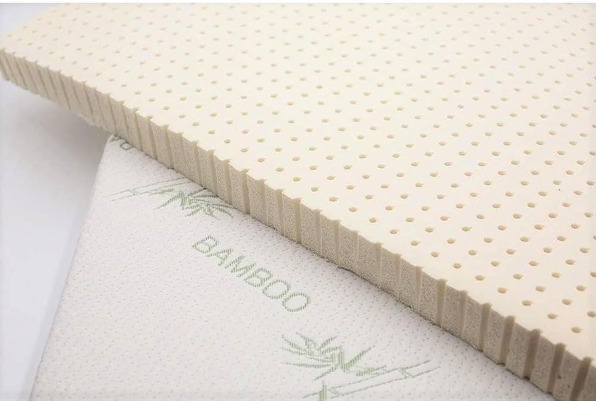 OrganicTextiles 3” Inch Organic Latex Mattress Topper Pad with Rayon Derived from Bamboo Covering (Cal King Size, Medium), GOLS Certified, Cooling and Breathable, Made in USA, Hypoallergenic and Soft