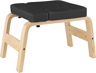 Taburete Invertido De Yoga Yoga INVERTIDO INVERTIDO Taburete invertido Equipo de Entrenamiento de Fitness Inicio Gimnasio Black Wooden Yoga Silla de Taburete Invertida Adecuado para Practicar El Pino
