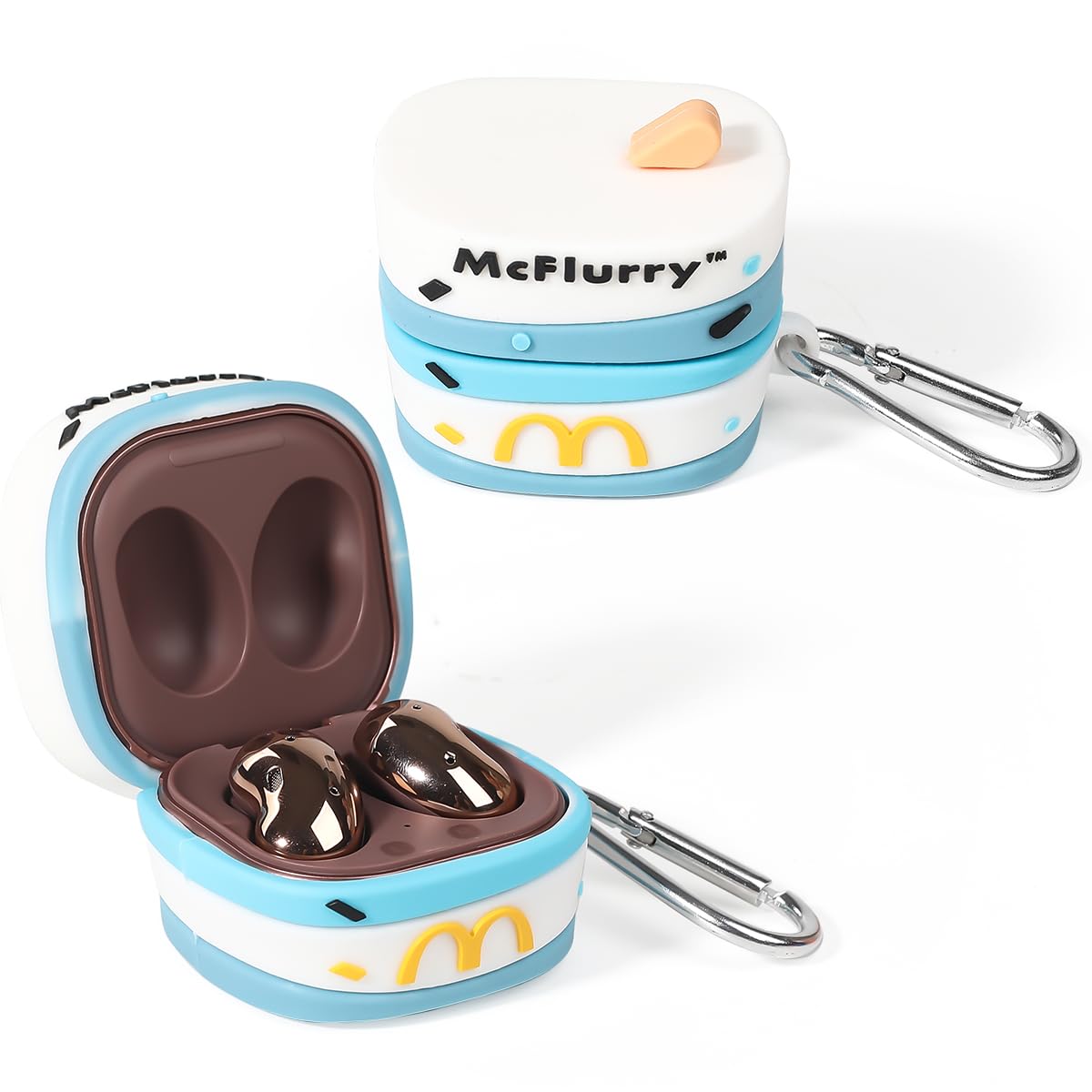 Funda para Samsung Galaxy Buds2 Pro (2022), Galaxy Buds 2 (2021), Galaxy Buds Pro (2021), Galaxy Buds Live (2020), XMBYGY Funda de Silicona con Llavero para Auriculares Galaxy Buds (Monster) — view 30