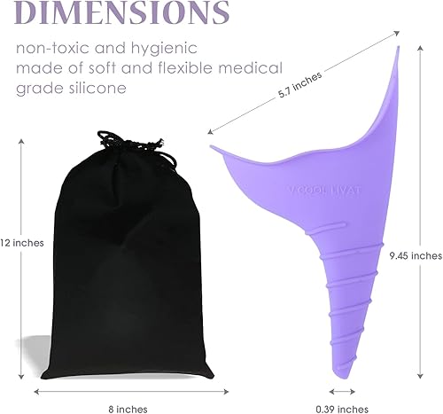 Miniatura 2 de Dispositivo de orina para mujer de viaje, paquete de 2 unidades, reutilizable, de silicona, portátil, embudo para orinar, orina, tazas de orina,