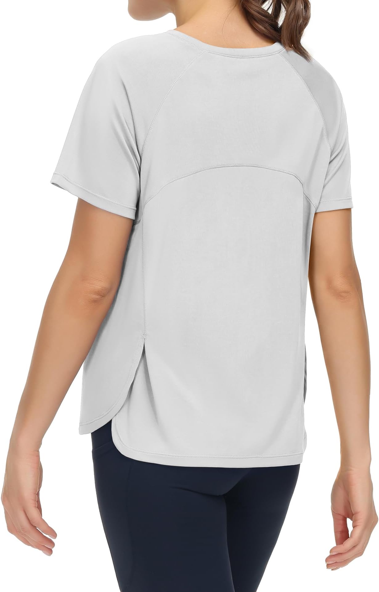 Women's Short Sleeve Workout Shirts Breathable Yoga T-Shirts with Side Slits Athletic Tee Tops