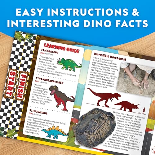 Blue Marble National Geographic Pull Back Dinosaur Race Cars Craft Kit - Paint 3 Racecars With 6 Colors, Kids Painting Kit, Arts & Crafts for Kids - Image 6