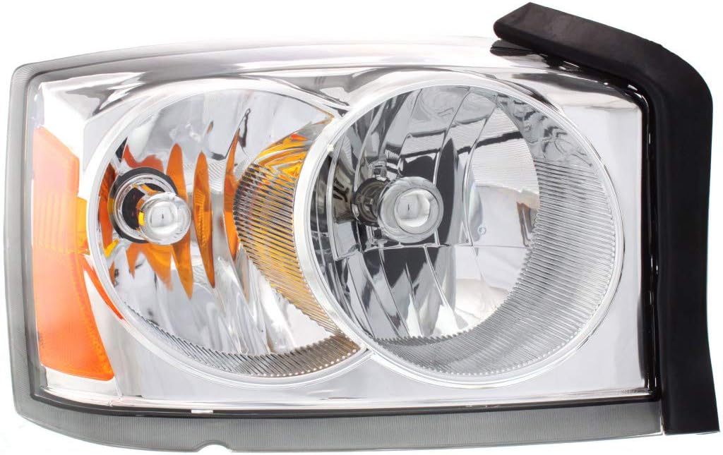 CarLights360: For 2005 DODGE DAKOTA Headlight Assembly Passenger Side Chrome w/Bulbs CAPA Certified For CH2503159