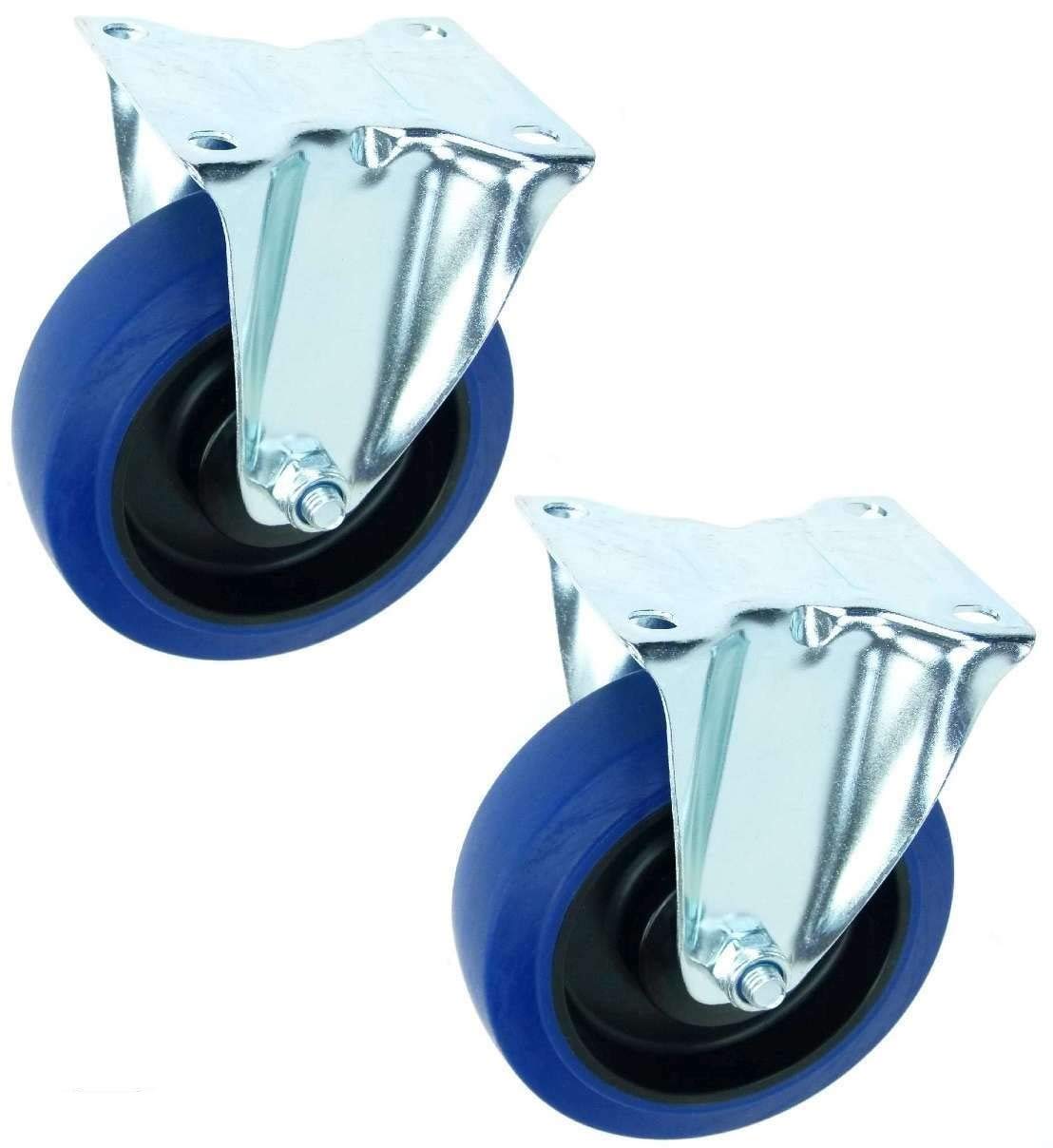 Produktbild von 20x SL Lenkrollen 125 Mm Blau – Schwerlastrollen 200 Kg Pro Rolle, Gummi, Ohne Bremse, Für Transport & Werkstatt