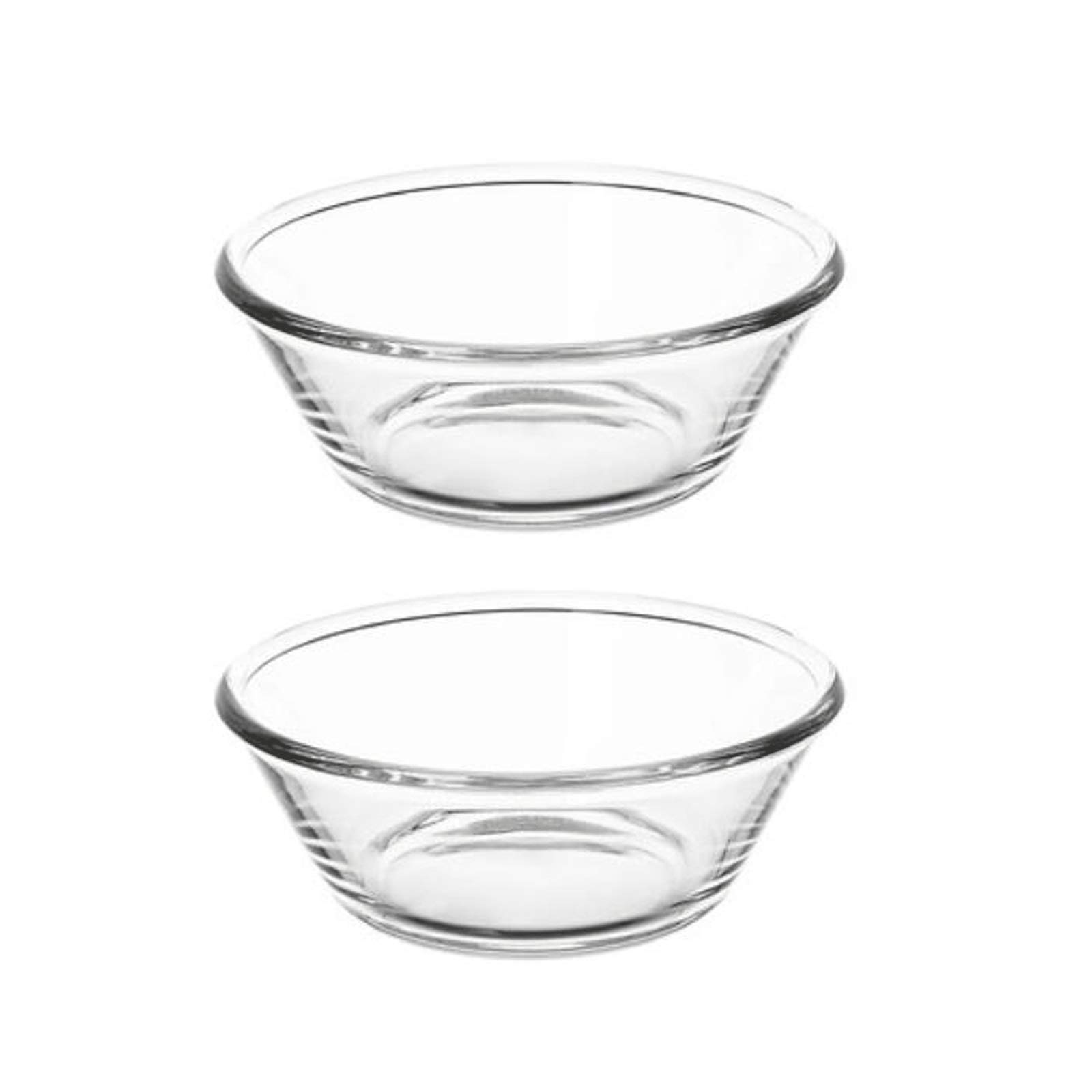 Bol Bol à Soupe de Bol à Salade de Verre de ménage 2 pièces 20 * 7cm Bol en Verre Transparent Bol de Grain léger et Durable adapté au Four et au Micro-Ondes