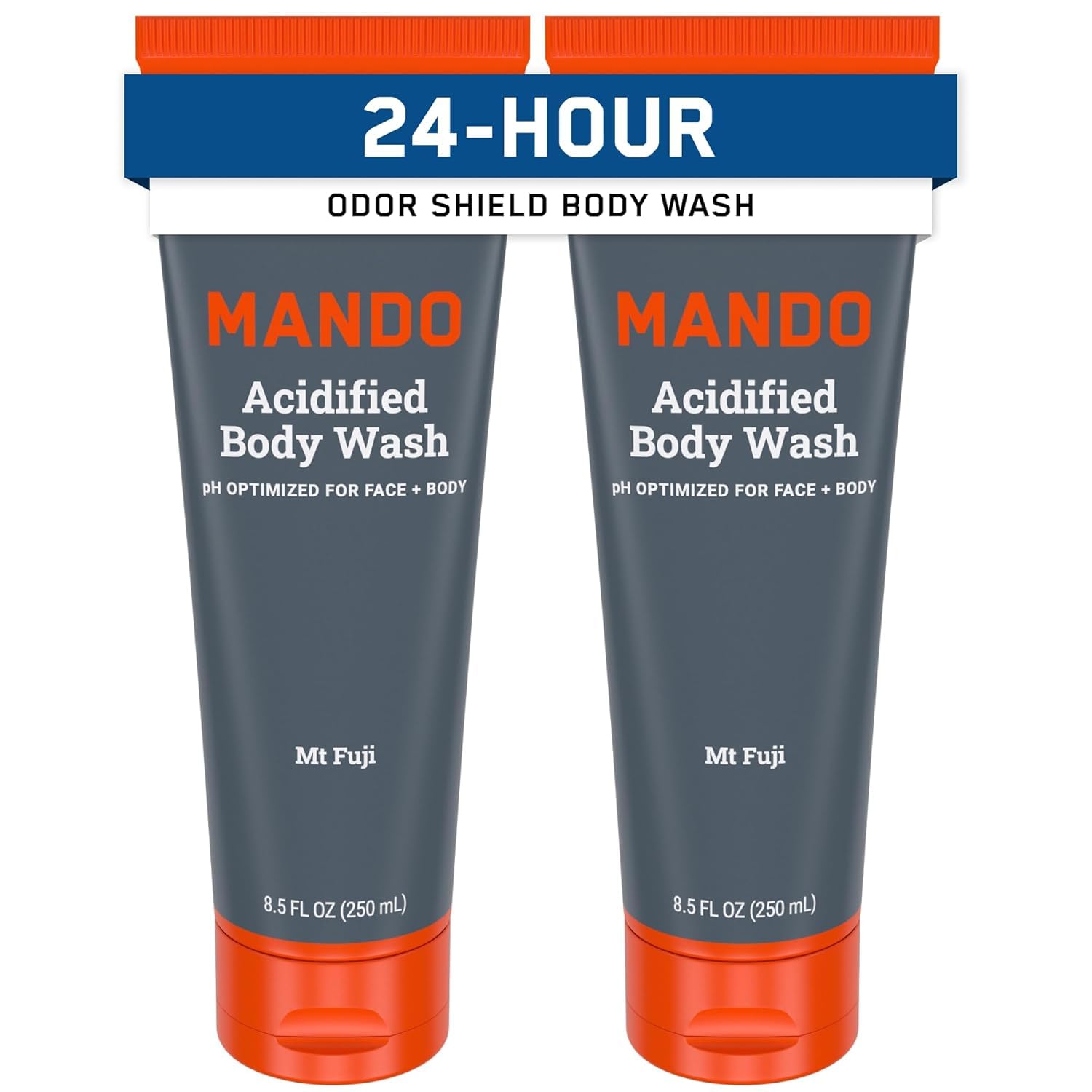 Mando Odor Shield Body Wash - 24 Hour Control - Removes Odor Better than Soap - SLS and Paraben Free, Skin Safe - 8.5 Ounce (Mt Fuji)