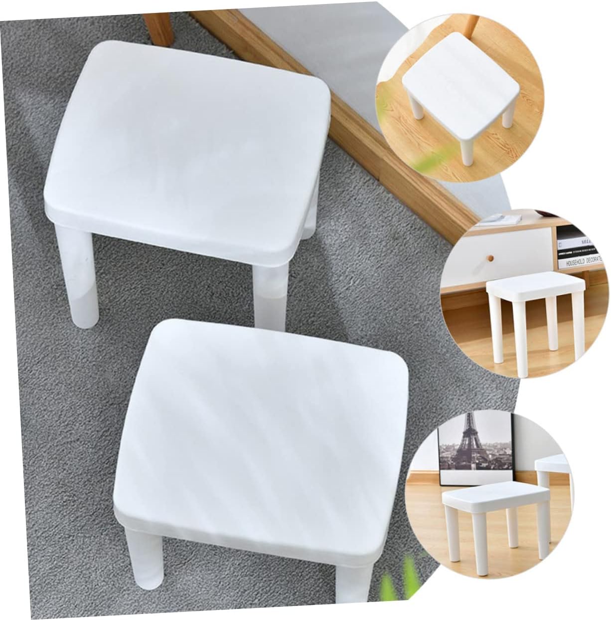 Slip Bench Boys and Girls Bathroom Stool Step Stool for Boys and Girls Non-Skid Step Ladder Kick Legs Stable Strong Multifunctional Footstool Decorative Chic Design