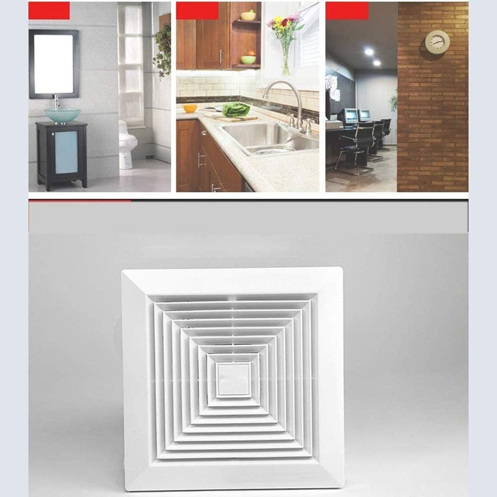 Ventilation Fan, White Square Ceiling or Wall-Mount Exhaust Fan, Very Quiet Ceiling Bathroom Exhaust Fan