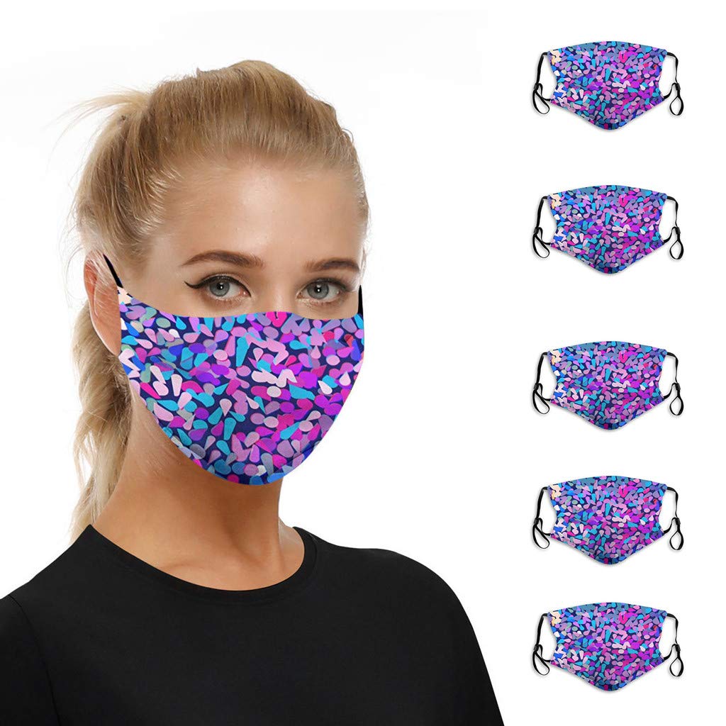Aadiju 3/5/10pc Christmas Print Mouth Masks for Dust Protection Anti Face Mask Washable Earloop Mask