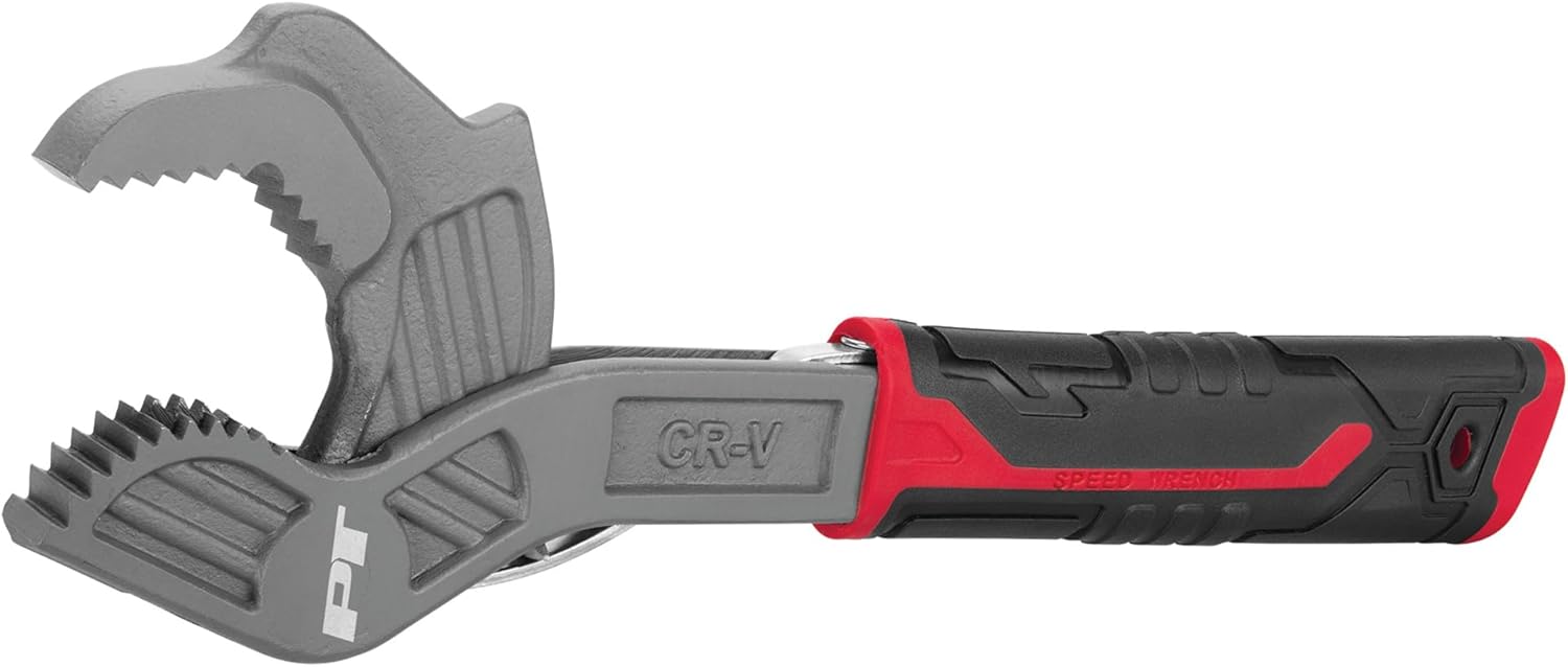 Performance Tool W30799 10 in. Universal Wrench, Drop-Forged Chrome Vanadium, Ratcheting Action, Spring-Loaded, TPR Handle