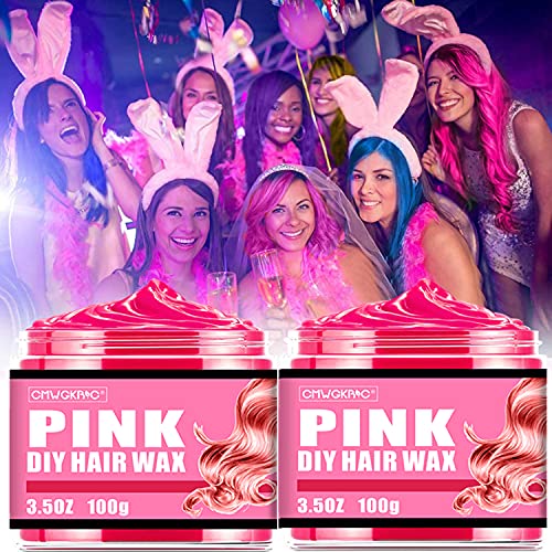 Hair Color Wax,Dye-Temporary Instant Unisex Natural Hair Color Wax Mud,Washable Moisturizing Modelling Fashion colorful Hair Color Wax(Pink)