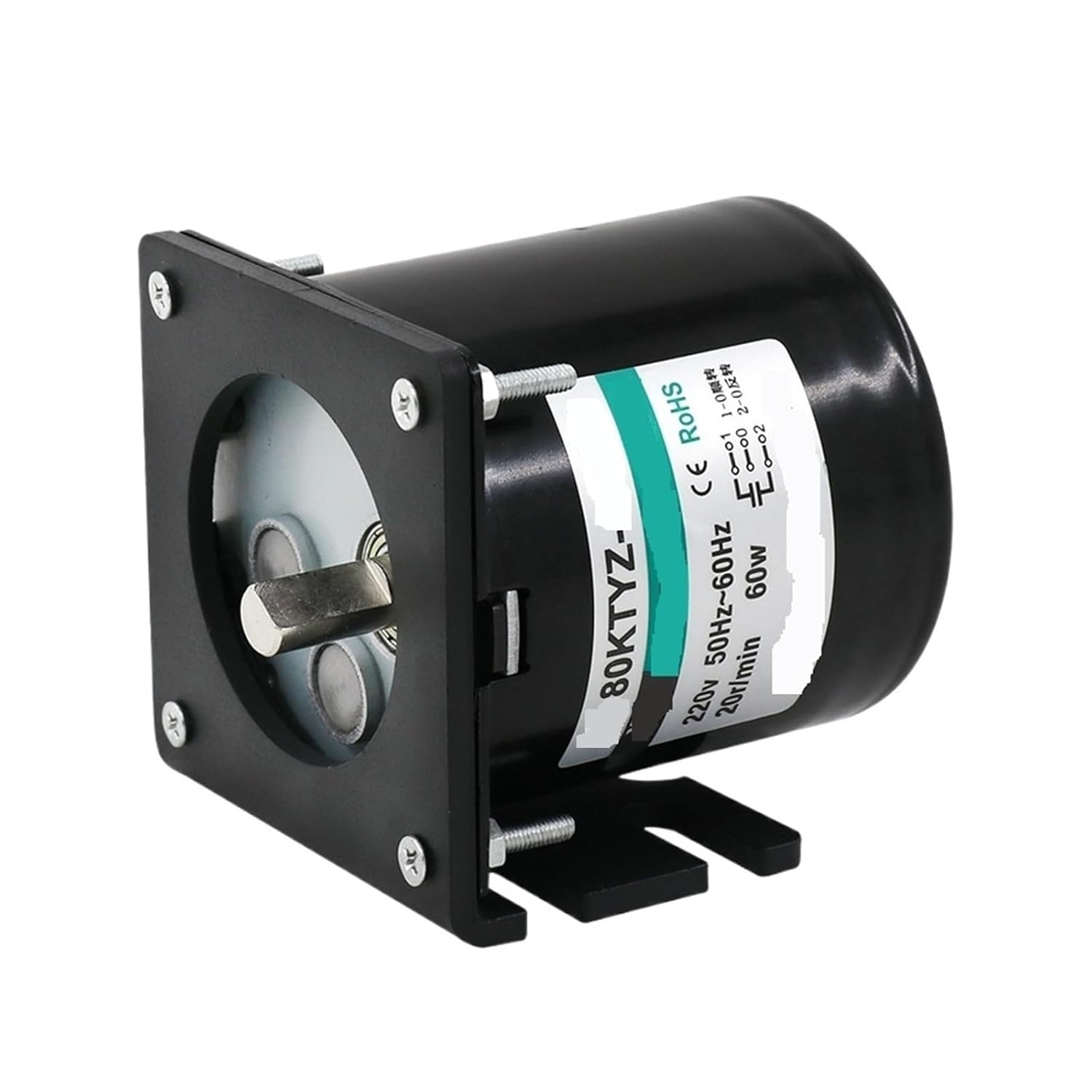 80KTYZ 5rpm -110rpm AC 220V 60W Micro Permanent Magnet Synchronous Gear Motor+Bracket(5RPM)