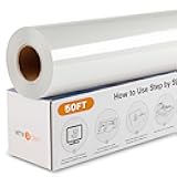 HTVRONT White Iron on Vinyl - 12” x 50ft White HTV Heat Transfer Vinyl for t Shirts, White HTV Vinyl Roll for All Cutter Machine -Easy to Cut & Weed for Heat Transfer Design