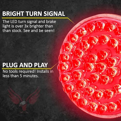 Eagle Lights 8748Ts-1156R 2" Rear Led Turn Signals For Harley Davidson Motorcycles - Generation I / 1156 Base/Red #TOP1