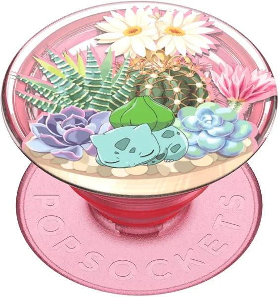 ​​​​PopSockets Phone Grip with Expanding Kickstand, Adhesive Grip, Pokemon, Cute PopSockets - Bulbasaur Terrarium