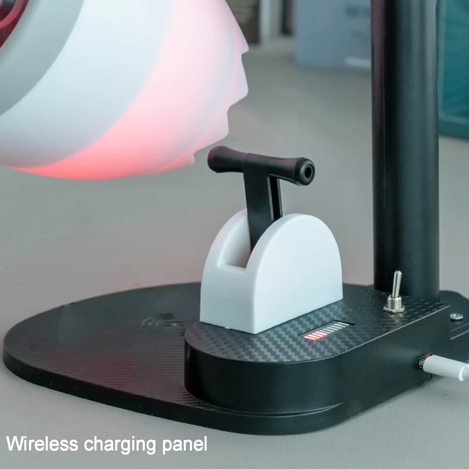 Turbinowy wentylator biurkowy, przenośny wentylator stołowy chłodzący natryskowo, bezprzewodowa stacja szybkiego ładowania, regulowany kąt, zasilanie USB, do biura, sypialni, domu, podróży, na