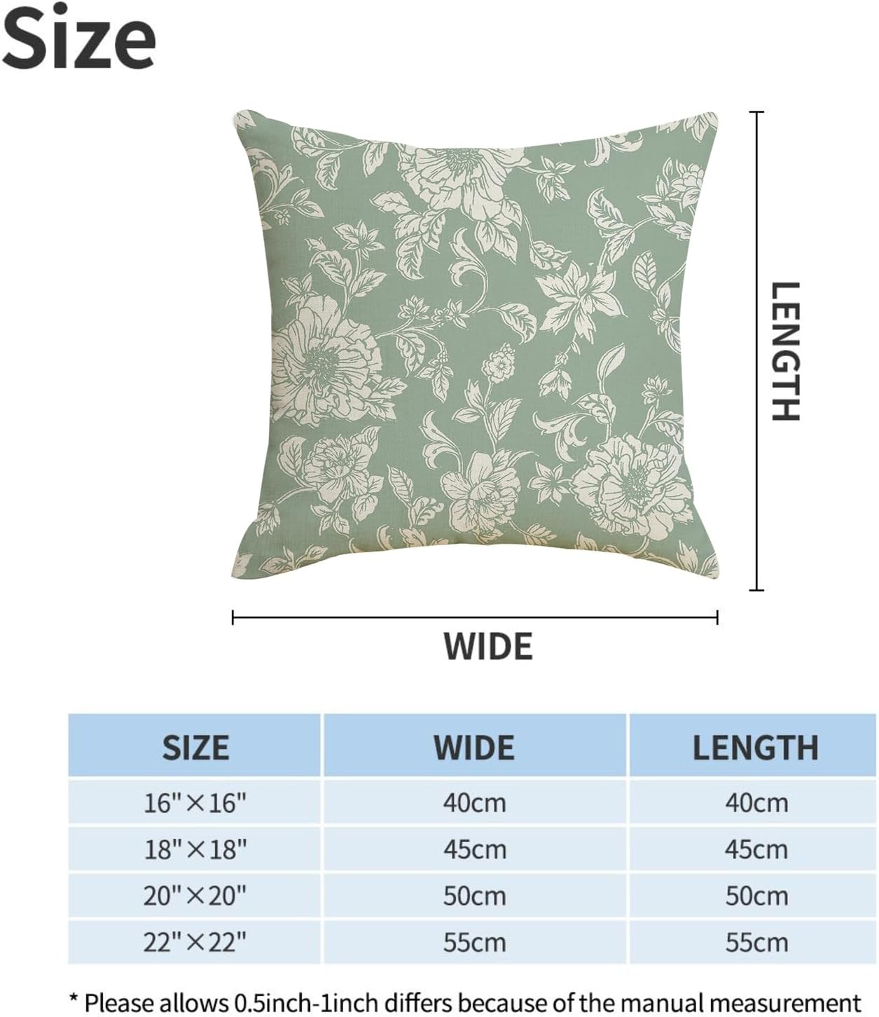 AWJTNCQ Sage Green Floral Throw Pillow Covers 18x18 Spring Outdoor Pillows image 5