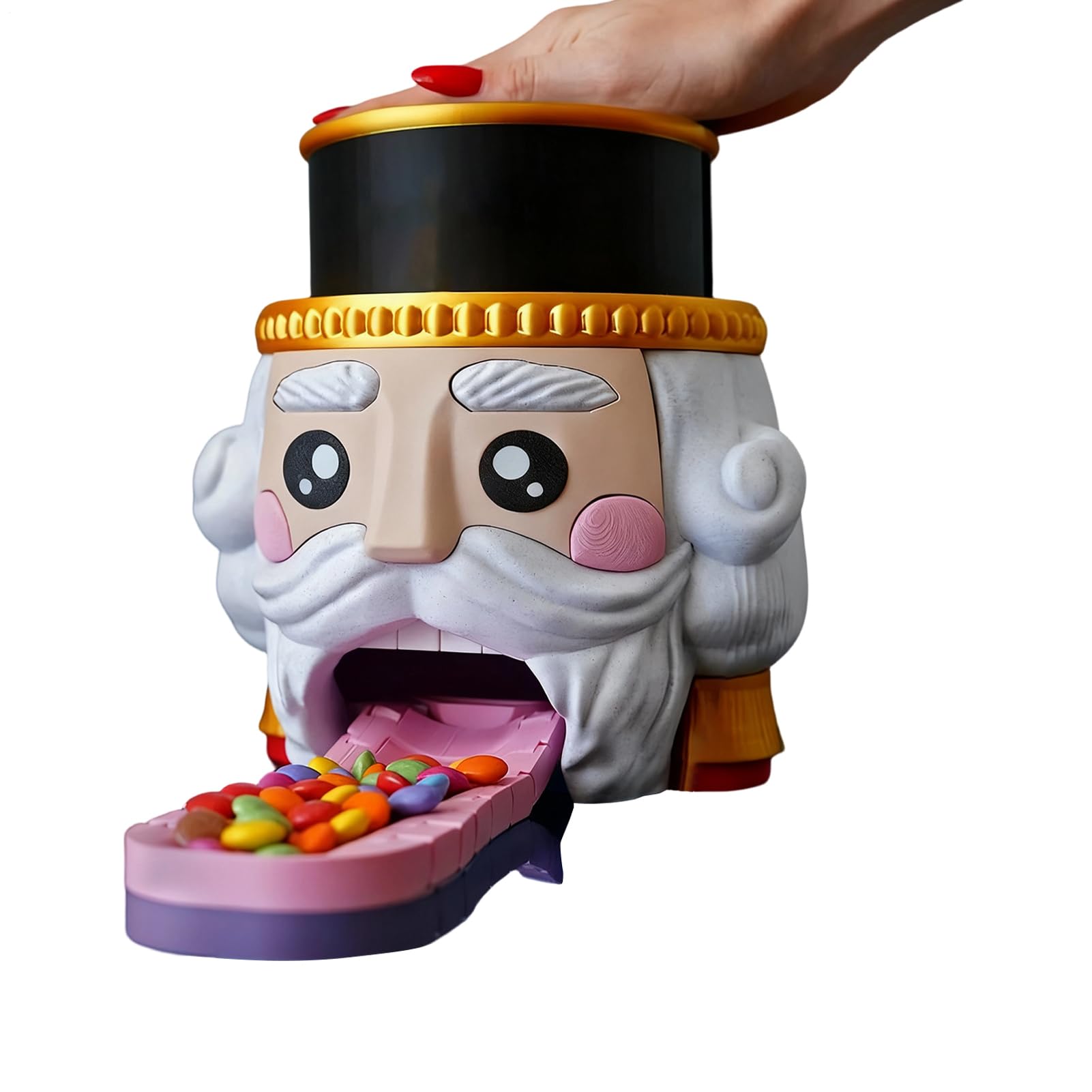 Tarro dispensador de caramelos cascanueces ideal para mesas de fiesta y tardes de aperitivos