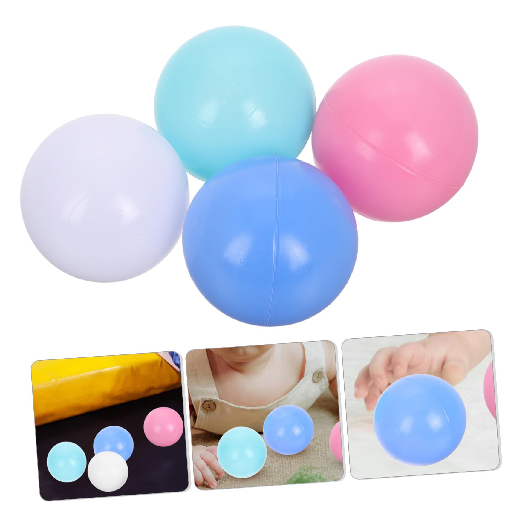 TOYANDONA 200 Balones Oceánicas Redondas de Plástico para Piscina de Balones Infantiles, Bolas de Juego Reutilizables 200 Unidades para Bebés