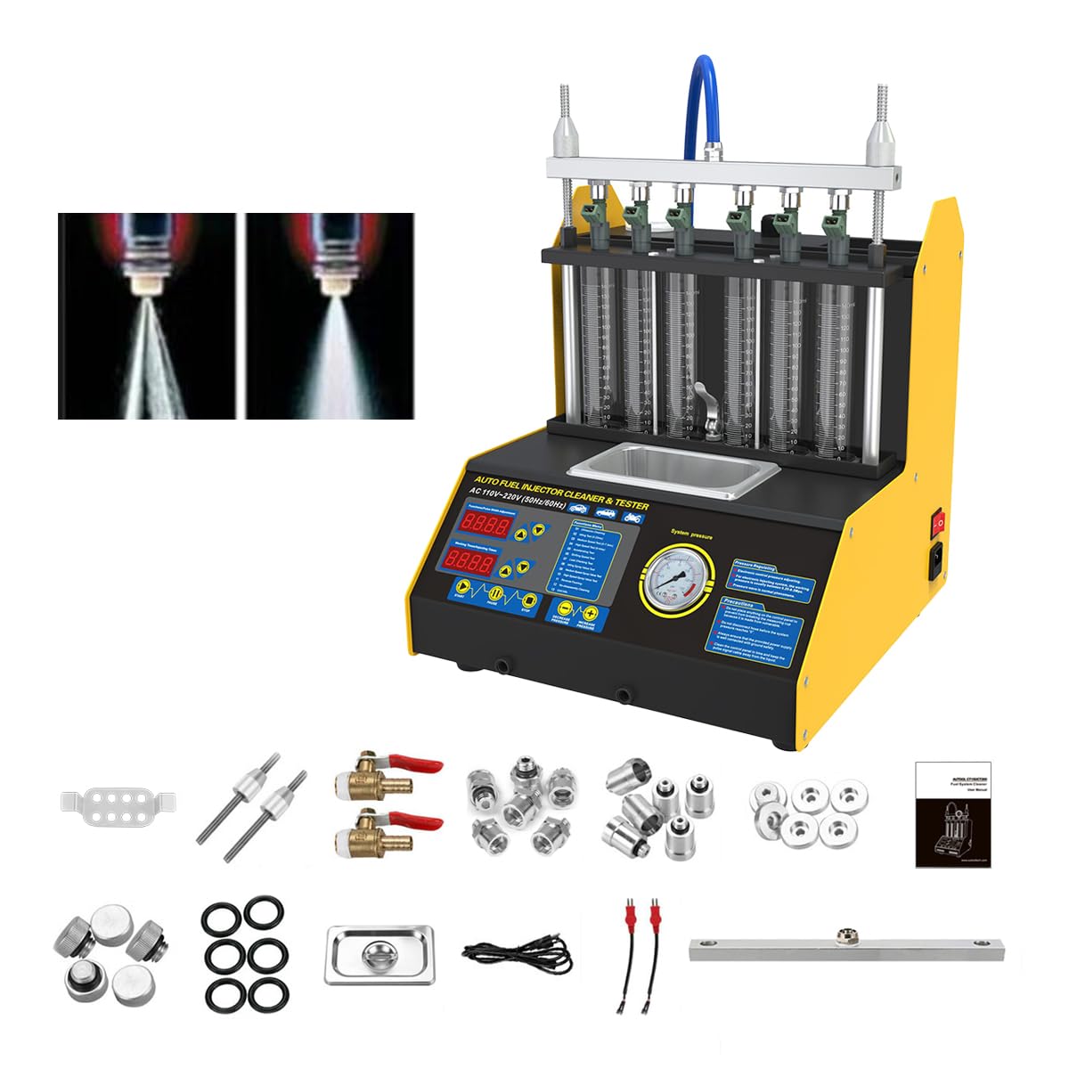 Buy QPKING Fuel Injector Cleaner Tester Tools Automotive 6 Cylinder