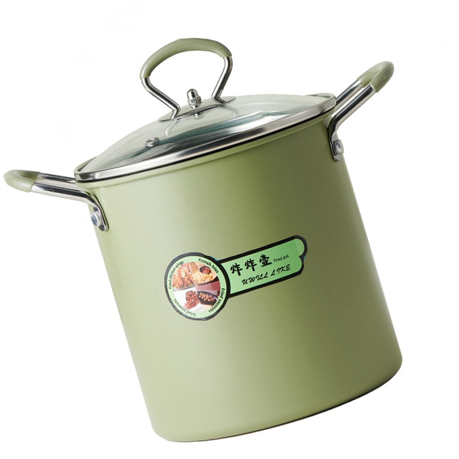 Tsophreniq Frying Pots with Basket and Oil Strainer Nonstick Cookware for French Fries Ergonomic Handle Noodles Cooking Pans Nonstick Pots