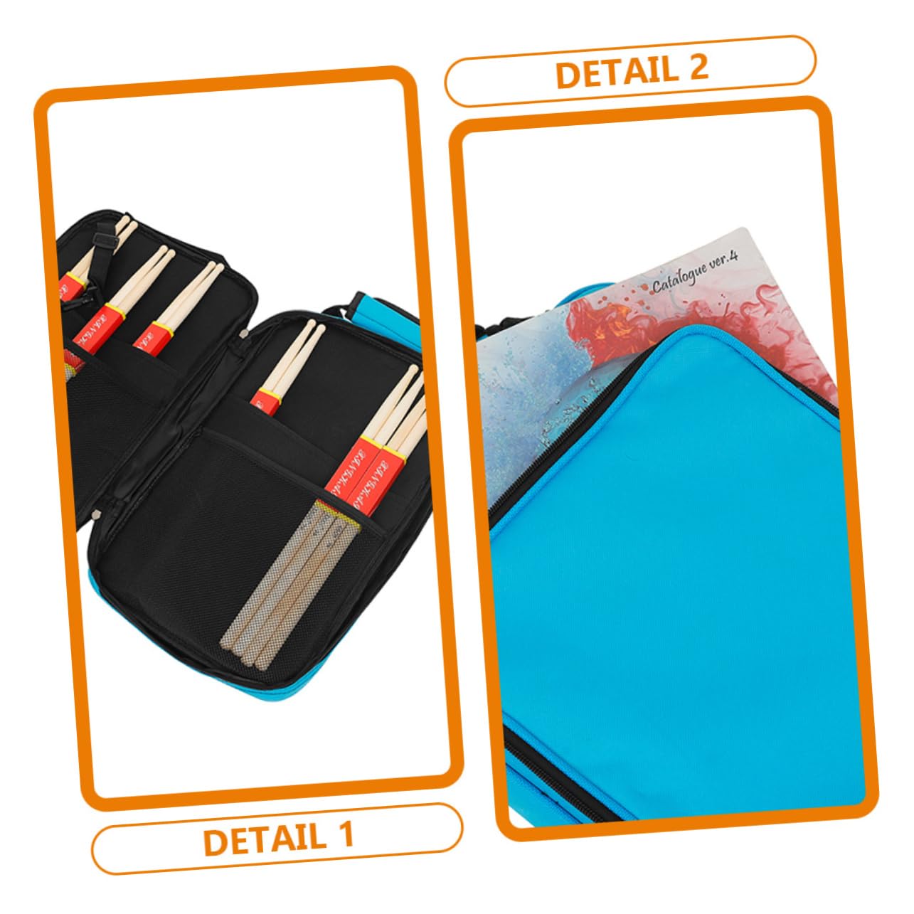 Yardwe Borsa per Bacchette Batteria Oxford Spesso, Custodia Organizer Porta Bacchette per Percussioni Tracolla Ergonomica, Borsa da Trasporto Portatile per Strumenti Musicali