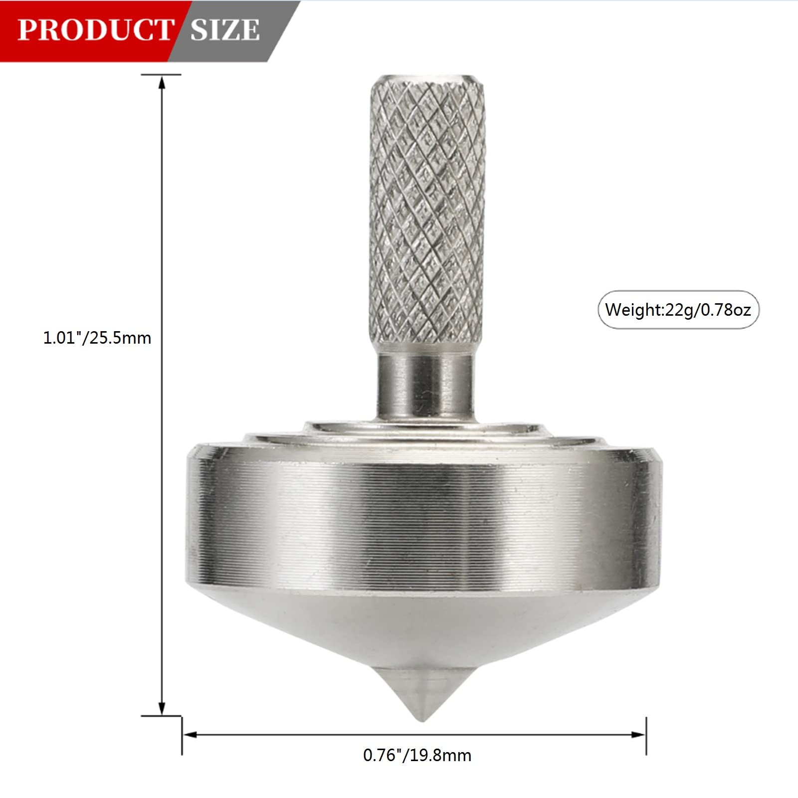 Mini Metal Spinning Top, Funny Desktop Gyro, Kill Time Reduce Stress ADHD Toys, Perfect Balance, Precision CNC Machined from A Solid Block of 304 Stainless Steel (Silver Style 2) - Image 2