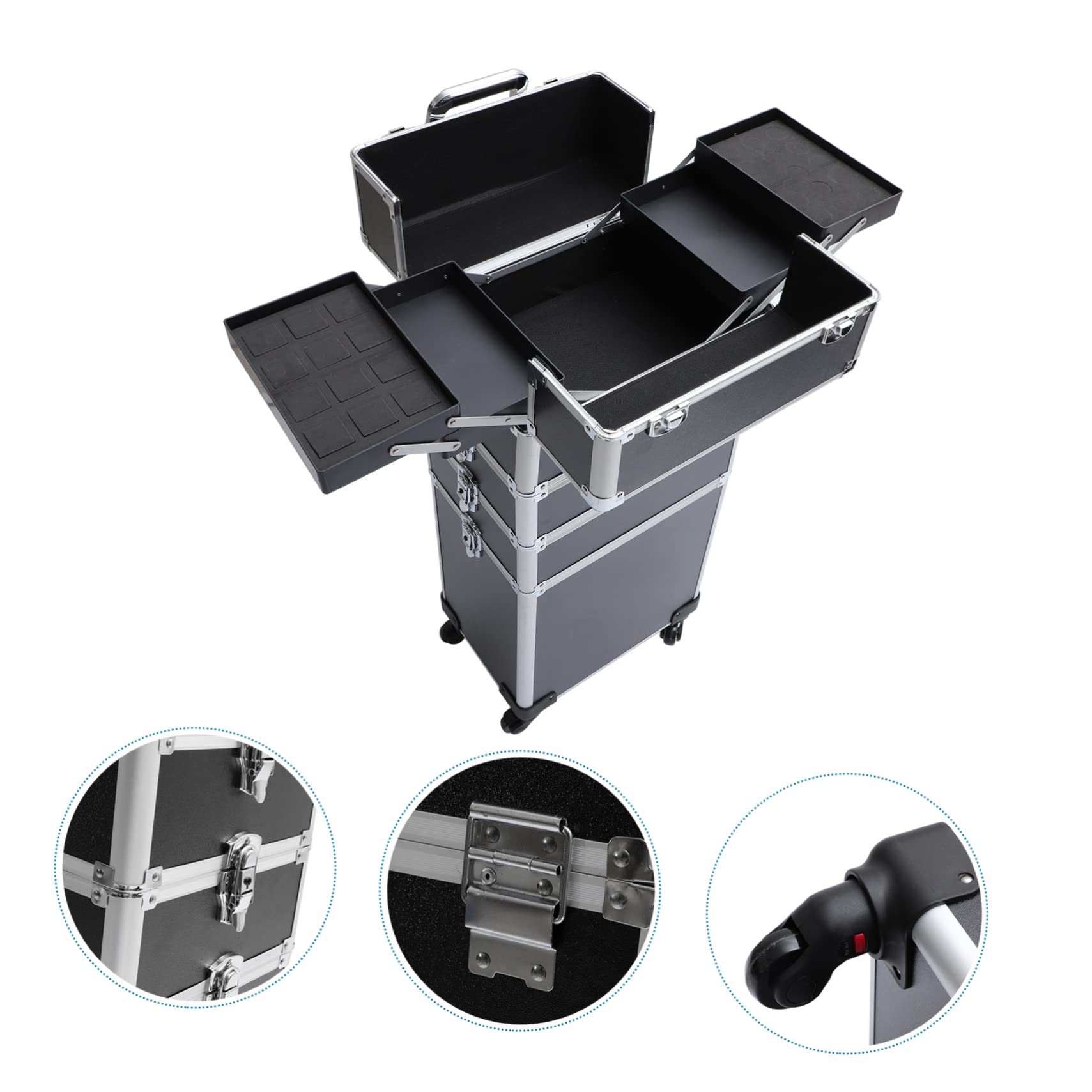 Trolley Kosmetikkoffer 4-lagig aus Aluminiumlegierung und Polyester