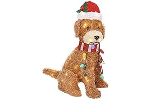 Doodle Dog Deco Plush Dog with Christmas LED Light String