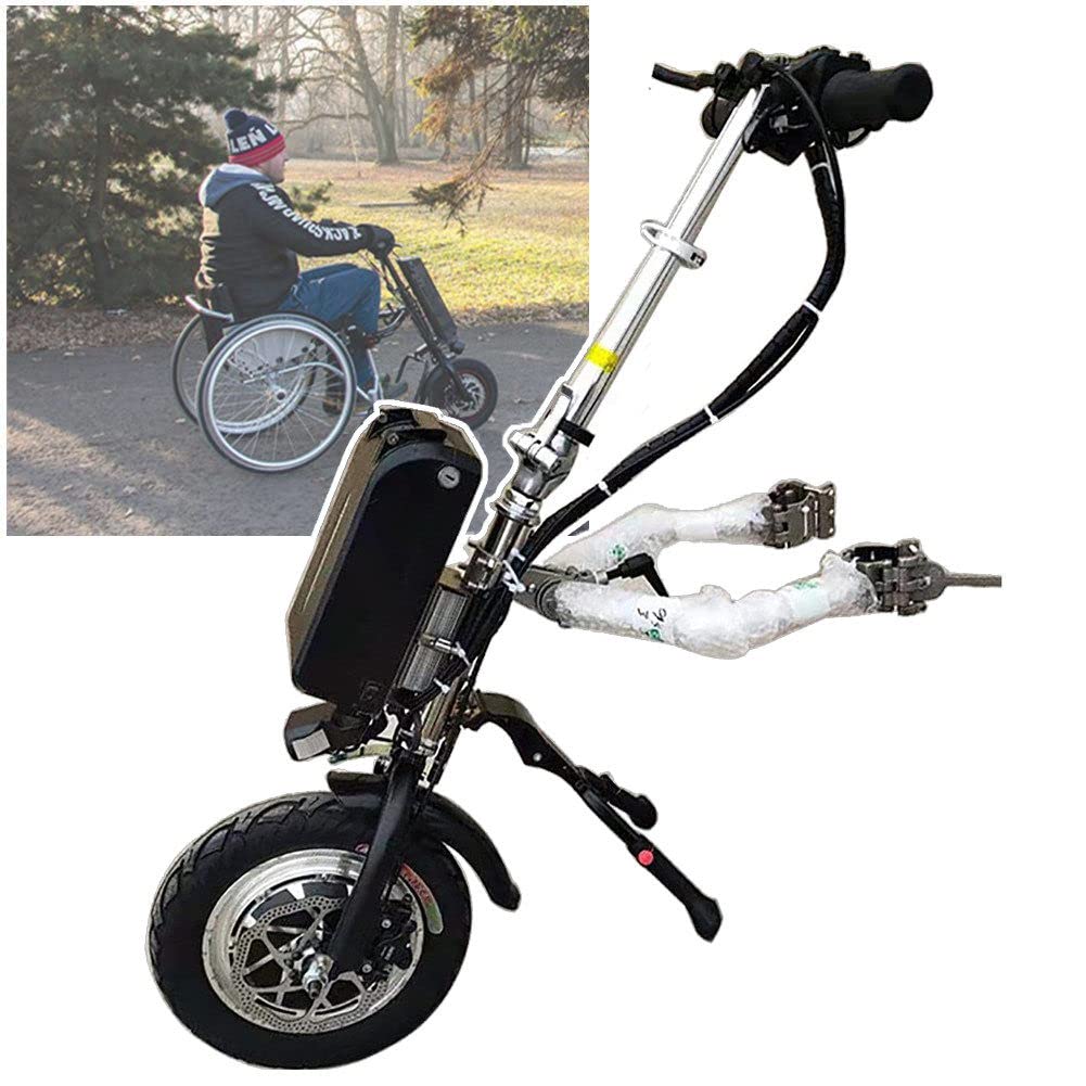 Accesorio para silla de ruedas para bicicleta de mano eléctrica, dispositivo de tracción para silla de ruedas de 500 W, 3 Velocidades,Con Luz Delantera, BateríA De 48 V 17 Ah, Alcance 70 Km,A