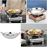 Vista 7 de DOITOOL Round Bottom Wok Pan Stainless Steel Dry Pot for Hotpot Kitchen Small Pot