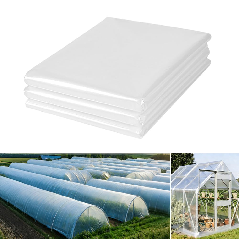 Telo Protettivo per Serra,Copertura in Plastica della Serra,Trasparente,Contro Raggi UV per progetti Industriali,Protezione delle Piante da Giardino (3 x 10m)
