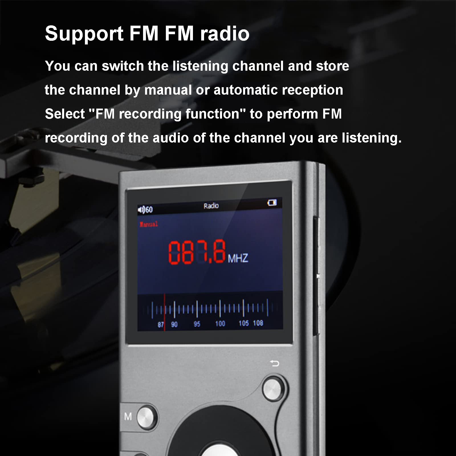Odtwarzacz MP3, bezstratna muzyka DSD AUX samochodowy odtwarzacz HIFI, przenośny odtwarzacz audio o wysokiej rozdzielczości z kartą pamięci 8 GB, obsługa do 256 GB