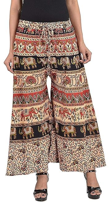 black macy Women's Cotton Printed Palazzo (Black and White)-picture-53
