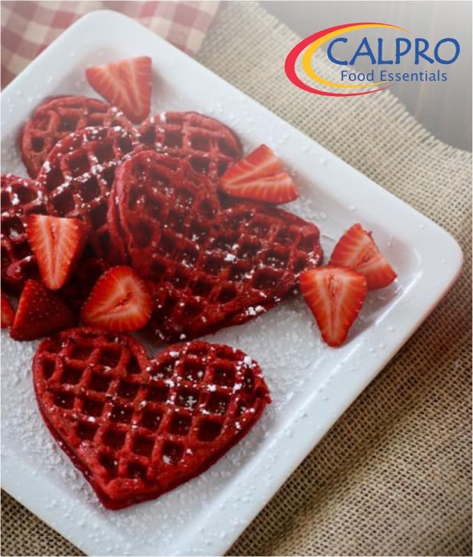 Image of Red Velvet Waffle Mix: Eggless Instant Premix for Baking | Crunch And Crust, Sweet Falvour ! Ready in 2 Min ! Melt-In-Mouth -100% Vegetarian ! Cake Mix Powder 1KG