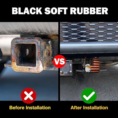 Miniatura 5 de Beabes Cubierta de tubo de enganche de búho de 2 pulgadas, cabeza de búho tribal de pájaro, enchufe de enganche de tubo receptor de goma para