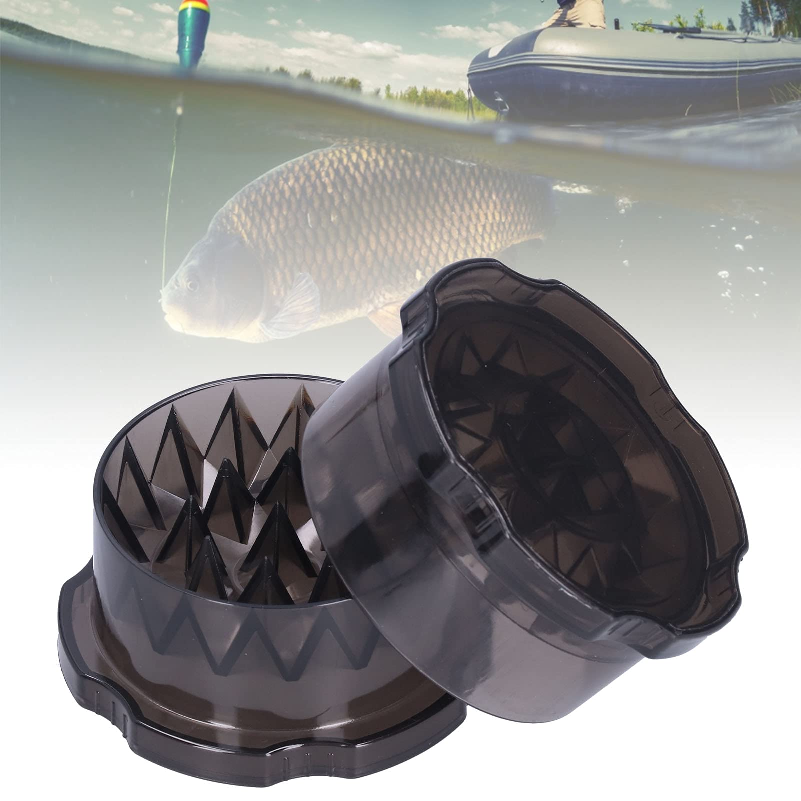 Broyeur D’appâts Bait Crusher – Moulin à Bouillettes Pour Carpe, En Plastique, Compact (100 X 54 Mm), Gris