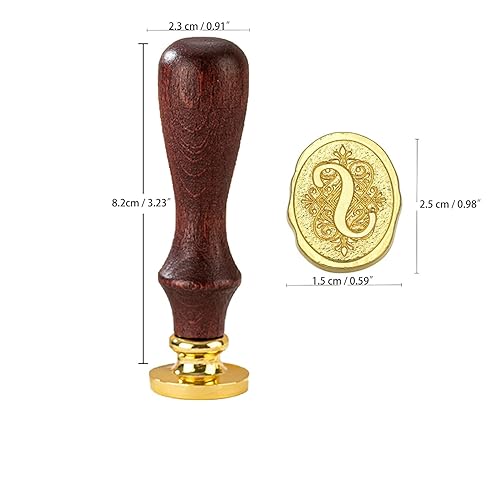 Miniatura 2 de Sello de cera inicial del alfabeto S, sello de cera de sellado de letras vintage con cabeza de latón extraíble y mango de madera, para invitación de
