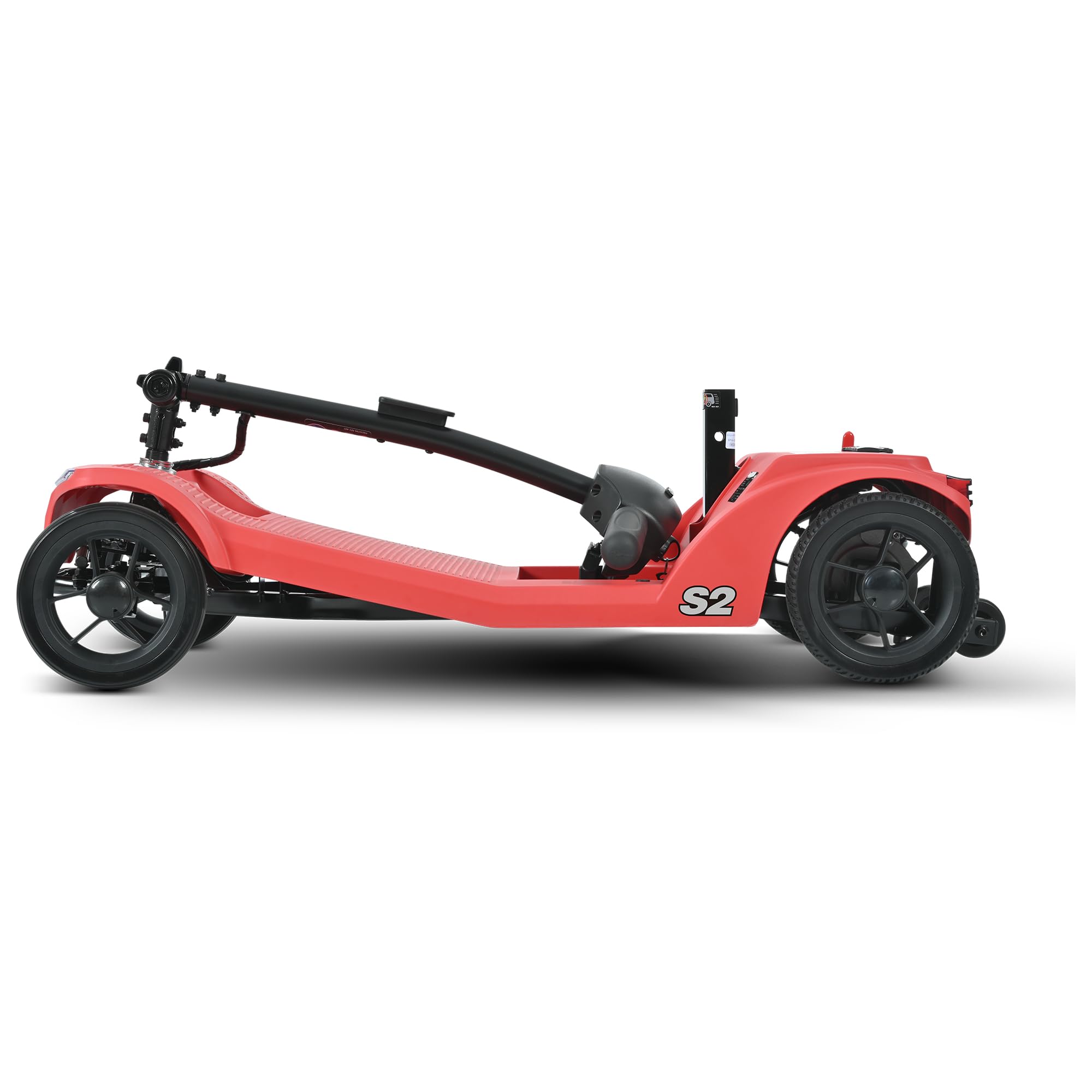 Mobility Scooter elettrico pieghevole per anziani e anziani, portata 15 km, batteria rimovibile da 12 Ah, portata 136 kg, motore da 250 W + porta USB (rosso)