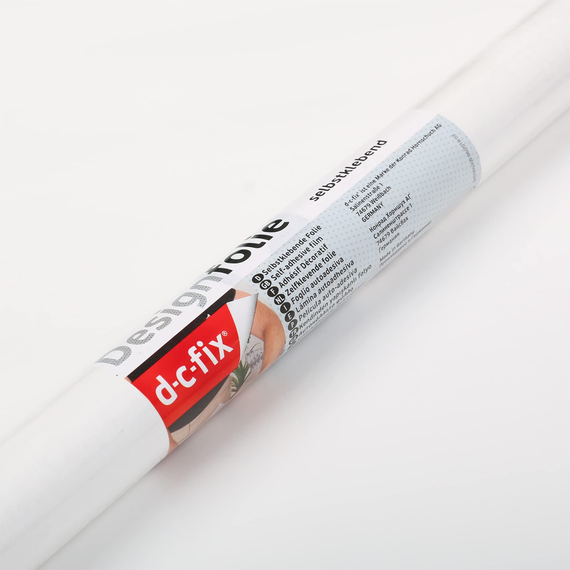 D-C-FIX GLOSSY WHITE SELF ADHESIVE VINYL 67.5cm X 2m ROLL / STICKY BACK PLASTIC / FABLON