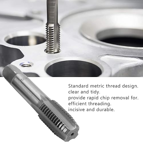 Miniatura 2 de Yctze 2 piezas de roscas métricas de acero de alta velocidad, herramienta de roscado de rosca recta, rosca de mano, grifos métricos (M20x2.5)