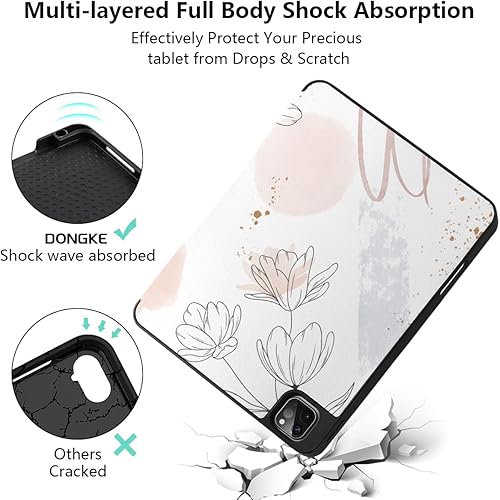 Miniatura 4 de DONGKE Funda para iPad Air, compatible con iPad Air de 5 generación de 10.9 pulgadas, funda protectora con patrón de rejilla de panal, función de