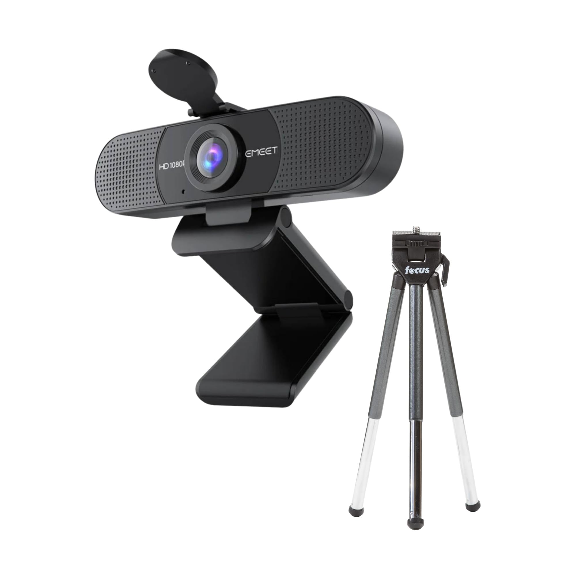 EMEET SmartCam C960 1080P Webcam with Dual Noise-Canceling Microphones (Black) Bundle with 8-Inch Table Tripod (2 Items)-image-19
