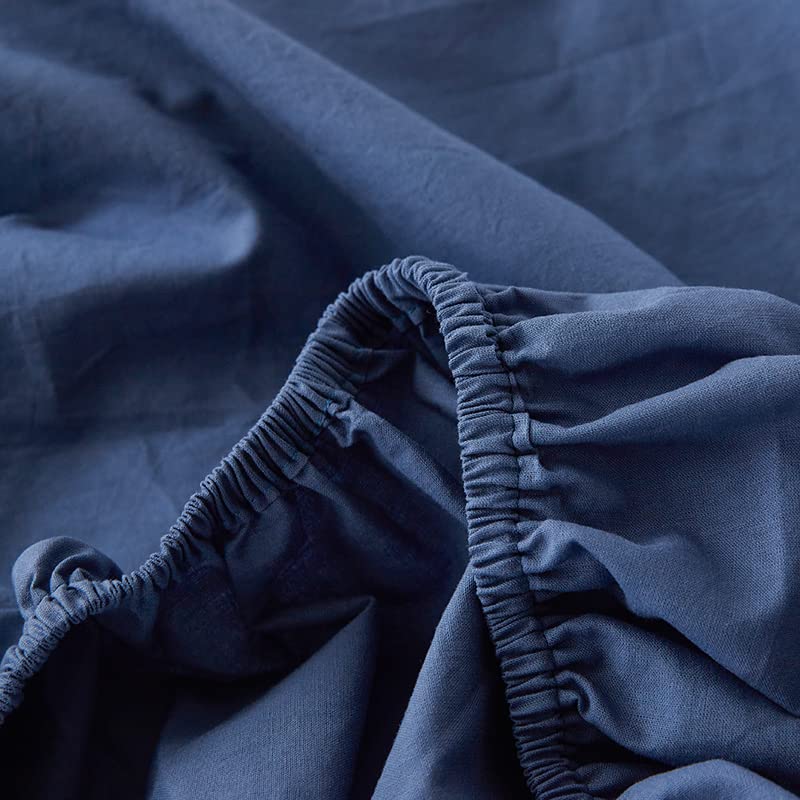 Utopia Bedding Lenzuolo con angoli elasticizzati in morbida microfibra spazzolata, non si restringe e non sbiadisce, facile da pulire, solo 1 lenzuolo queen size, blu navy