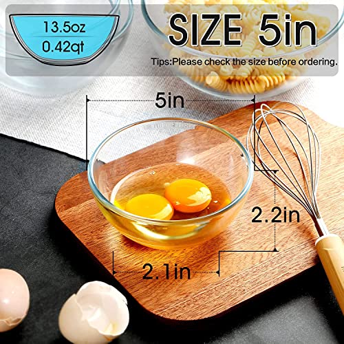 Image of WRINGO Glass Bowl for Kitchen Prep, Dessert, Dips, and Candy Dishes, Cake, Snack Bowl Set of 6 Or Nut Bowl, and Microwave Safe Clear Glass Bowls for Mixing, Storing Size 4.5 Inch