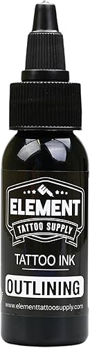 Vista 7 de Element Tattoo Supply - Tinta de tatuaje negra prémium - Tinta de tatuaje profesional y suministros para contorno, sombreado y mezcla - Tinta